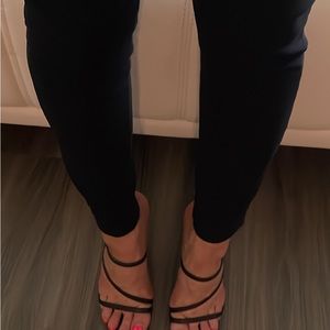 Beautiful designer studio heels size 7 black open toe aldo